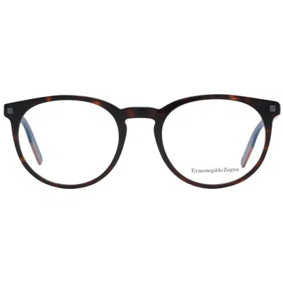 Ermenegildo Zegna Brown Men Optical Frames In Black