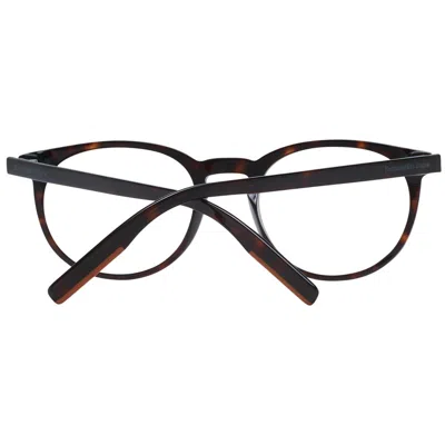 Ermenegildo Zegna Brown Men Optical Frames In Black