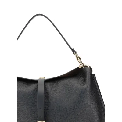 Etro Leather Textured Shoulder Bag In Black