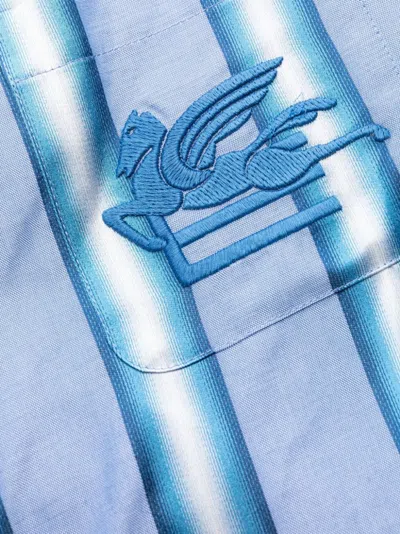 Etro Poplin Mini Dress In Blue