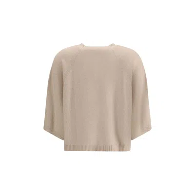 Fabiana Filippi Beige Fleece Wool Sweatshirt In Neutral