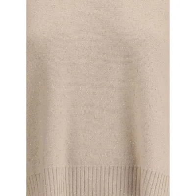 Fabiana Filippi Beige Fleece Wool Sweatshirt In Neutral