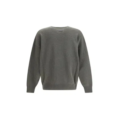 Fear Of God Men Oversized Wool Crewneck Sweater In Black