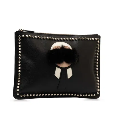 Pre-owned Fendi Black Leather Clutch Bag ()