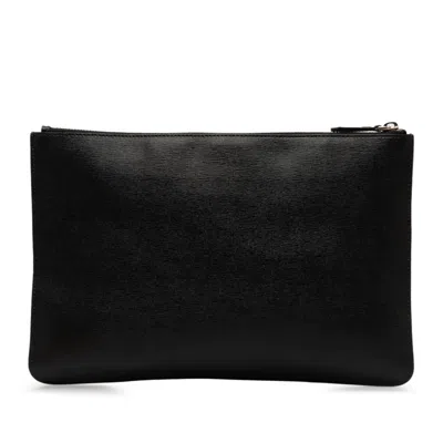 Pre-owned Fendi Black Leather Clutch Bag ()
