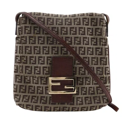 Pre-owned Fendi Brown Nylon Canvas Shoulder Bag ()