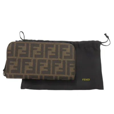 Pre-owned Fendi Brown Pvc Long Wallet (bi-fold) ()