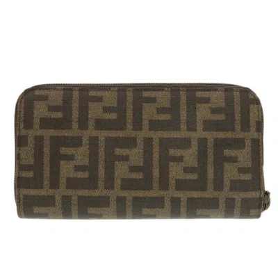 Pre-owned Fendi Brown Pvc Long Wallet (bi-fold) ()