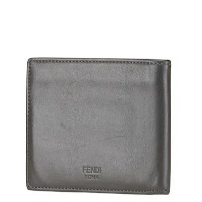 Pre-owned Fendi Gray Leather Wallet (bi-fold) ()
