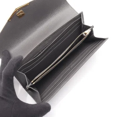 Pre-owned Fendi Gray Pink Leather Pvc Long Wallet (bi-fold) () In Multi