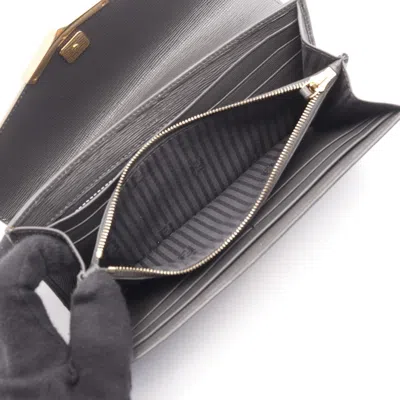 Pre-owned Fendi Gray Pink Leather Pvc Long Wallet (bi-fold) () In Multi