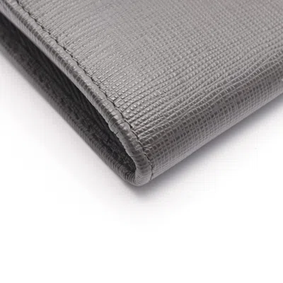 Pre-owned Fendi Gray Pink Leather Pvc Long Wallet (bi-fold) () In Multi