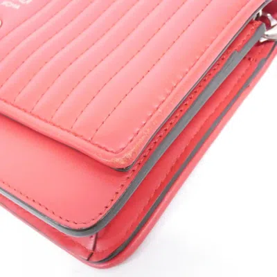 Pre-owned Fendi Red Color Leather Chain/shoulder Wallet ()