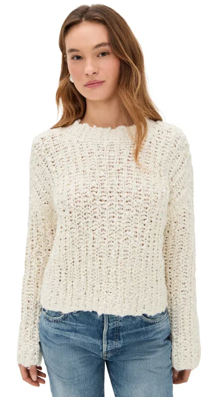 Le Bop Marina Pullover Sweater Ivory In Animal Print