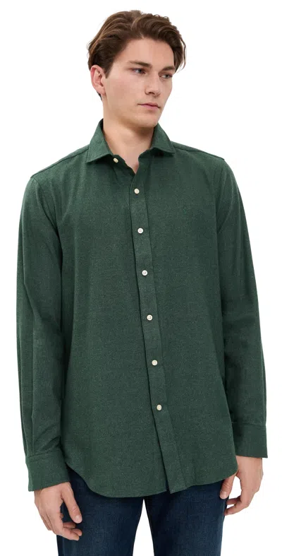 Polo Ralph Lauren Brushed Twill Sport Shirt Landmark Green Heather In Green