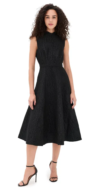 Saloni Flora Dress Noir Rose In Black