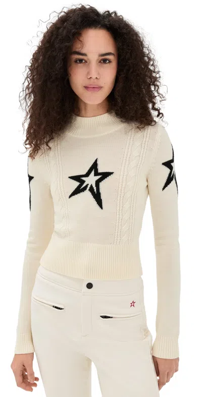 Perfect Moment Cable Under Layer Sweater Snow White In Animal Print