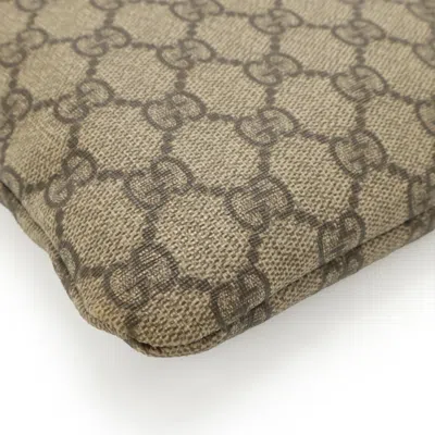 Pre-owned Gucci Beige Brown Dark Brown Gg Supreme Leather Shoulder Bag ()