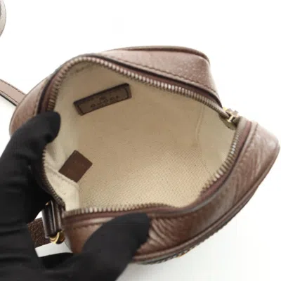 Pre-owned Gucci Beige Brown Multi-color Pvc Coated Canvas Leather Shoulder Bag ()