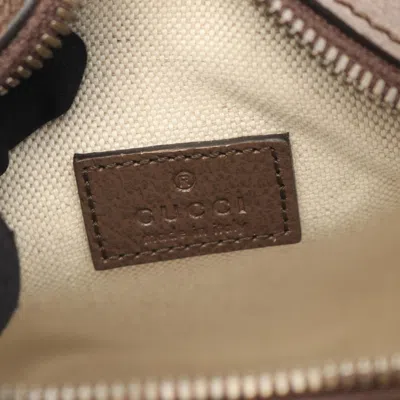 Pre-owned Gucci Beige Brown Multi-color Pvc Coated Canvas Leather Shoulder Bag ()