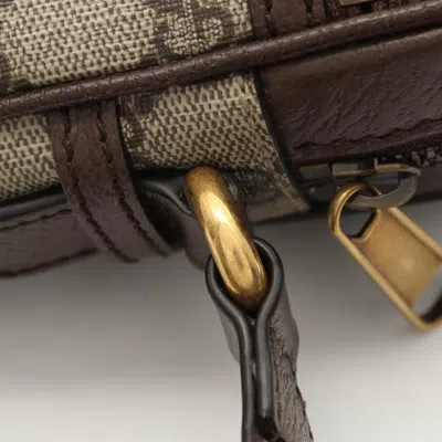 Pre-owned Gucci Beige Brown Multi-color Pvc Coated Canvas Leather Shoulder Bag ()