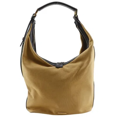 Pre-owned Gucci Beige Canvas Shoulder Bag () In Sand