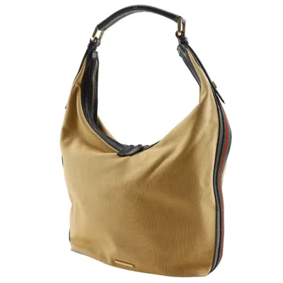 Pre-owned Gucci Beige Canvas Shoulder Bag () In Sand