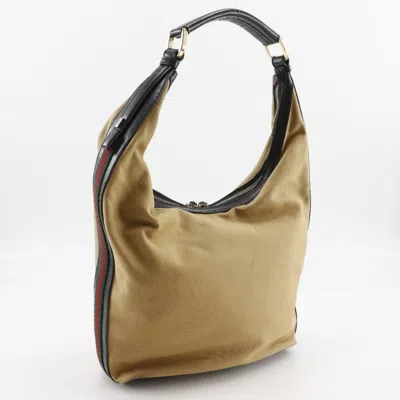 Pre-owned Gucci Beige Canvas Shoulder Bag () In Sand