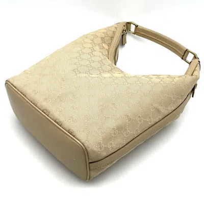 Pre-owned Gucci Beige Gg Canvas Shoulder Bag () In Sand