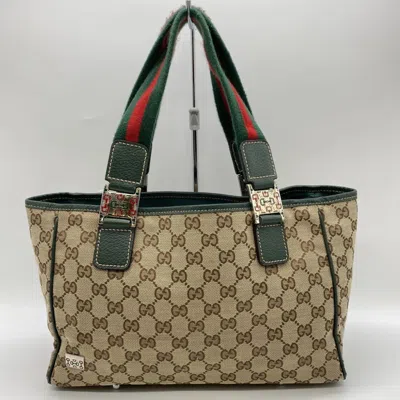 Pre-owned Gucci Beige Gg Canvas Tote Bag () In Sand