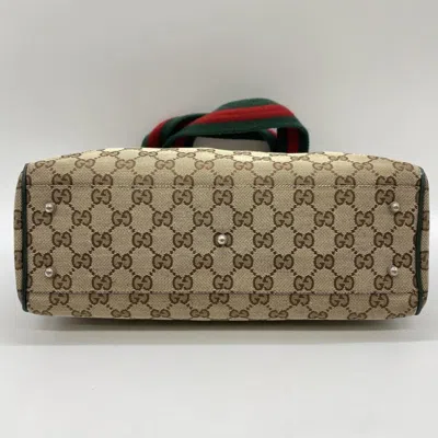 Pre-owned Gucci Beige Gg Canvas Tote Bag () In Sand