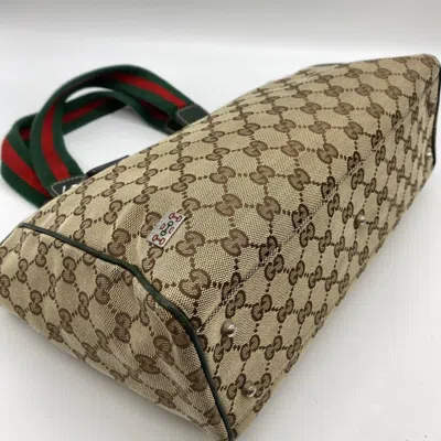 Pre-owned Gucci Beige Gg Canvas Tote Bag () In Sand