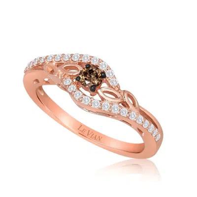 Le Vian Ladies Chocolate Solitaire Rings Set In 14k Strawberry Gold In Gold