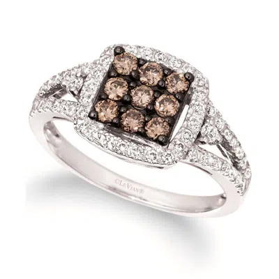 Le Vian Ladies Chocolate Cluster Rings Set In 14k Vanilla Gold In Gold