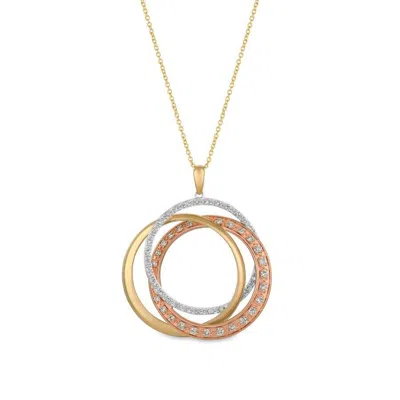 Le Vian Ladies Circle Necklaces Set In 14k Tri Color Gold In Gold