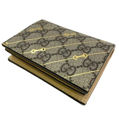 Pre-owned Gucci Beige Gg Supreme Wallet (bi-fold) () In Sand