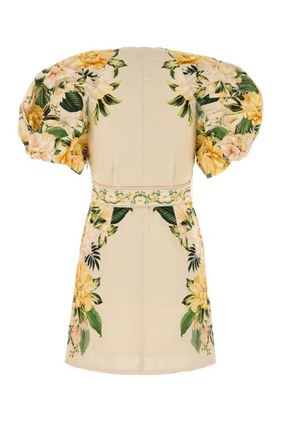 Farm Rio Sand Garden Cascade Euroflax Premium Linen Mini Dress