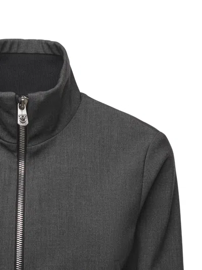 Pinko Cropped Jacket With Drawstring In Gray