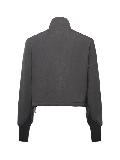 Pinko Cropped Jacket With Drawstring In Gray