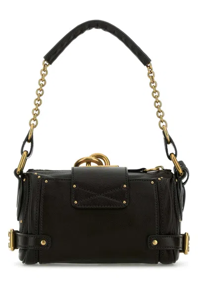 Chloé Black Leather Small Paddington Shoulder Bag In Black