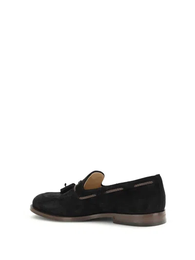Brunello Cucinelli Suede Loafers In Black
