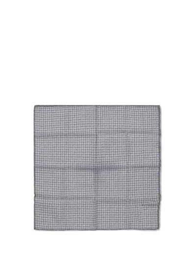 Brunello Cucinelli Men Silk Pocket Square With Woven Design In Multi