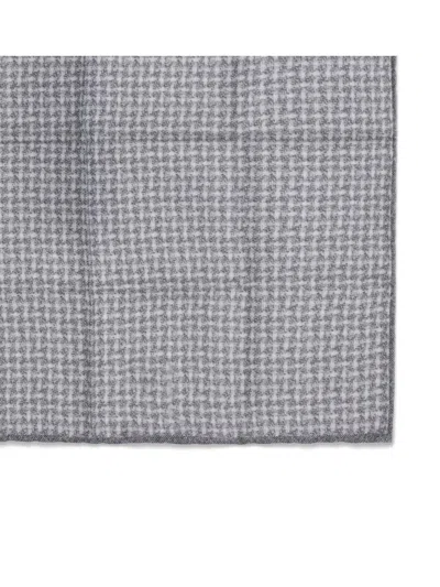 Brunello Cucinelli Men Silk Pocket Square With Woven Design In Multi