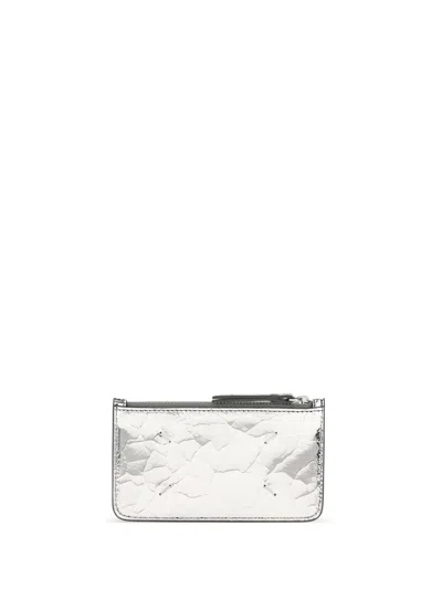 Maison Margiela Textured Zip Card Holder In Multi