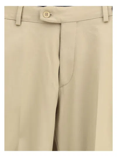 Brioni Bicolor Cotton Chino Pants In Neutral