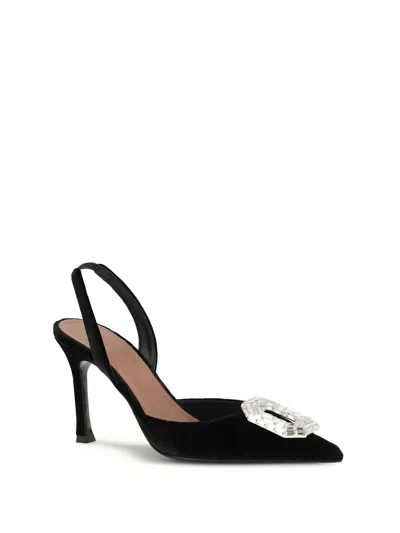 Amina Muaddi 90mm Camelia Crystal-embellished Slingback Pumps In Black
