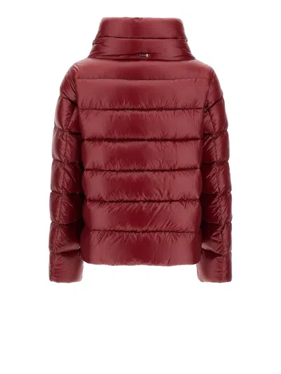 Herno Structured Bordeaux Polyamide Coat In Burgundy