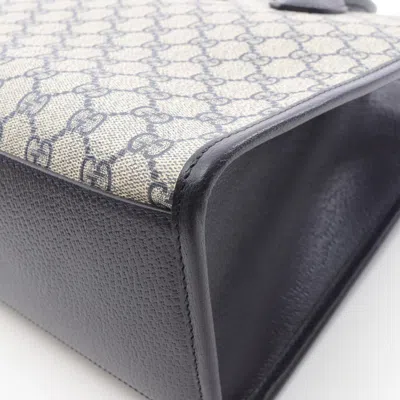 Pre-owned Gucci Beige Navy Pvc Leather Tote Bag () In Multi