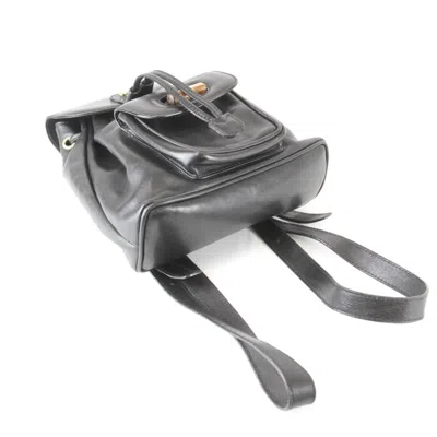 Pre-owned Gucci Black Bamboo Leather Backpack ()