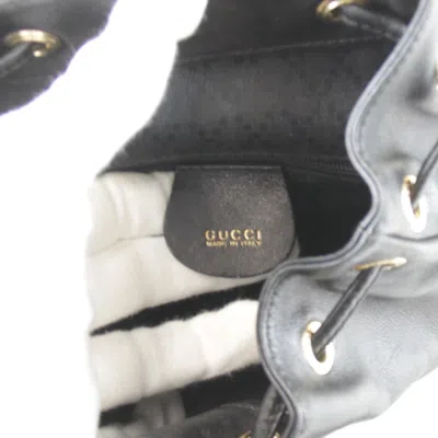 Pre-owned Gucci Black Bamboo Leather Backpack ()